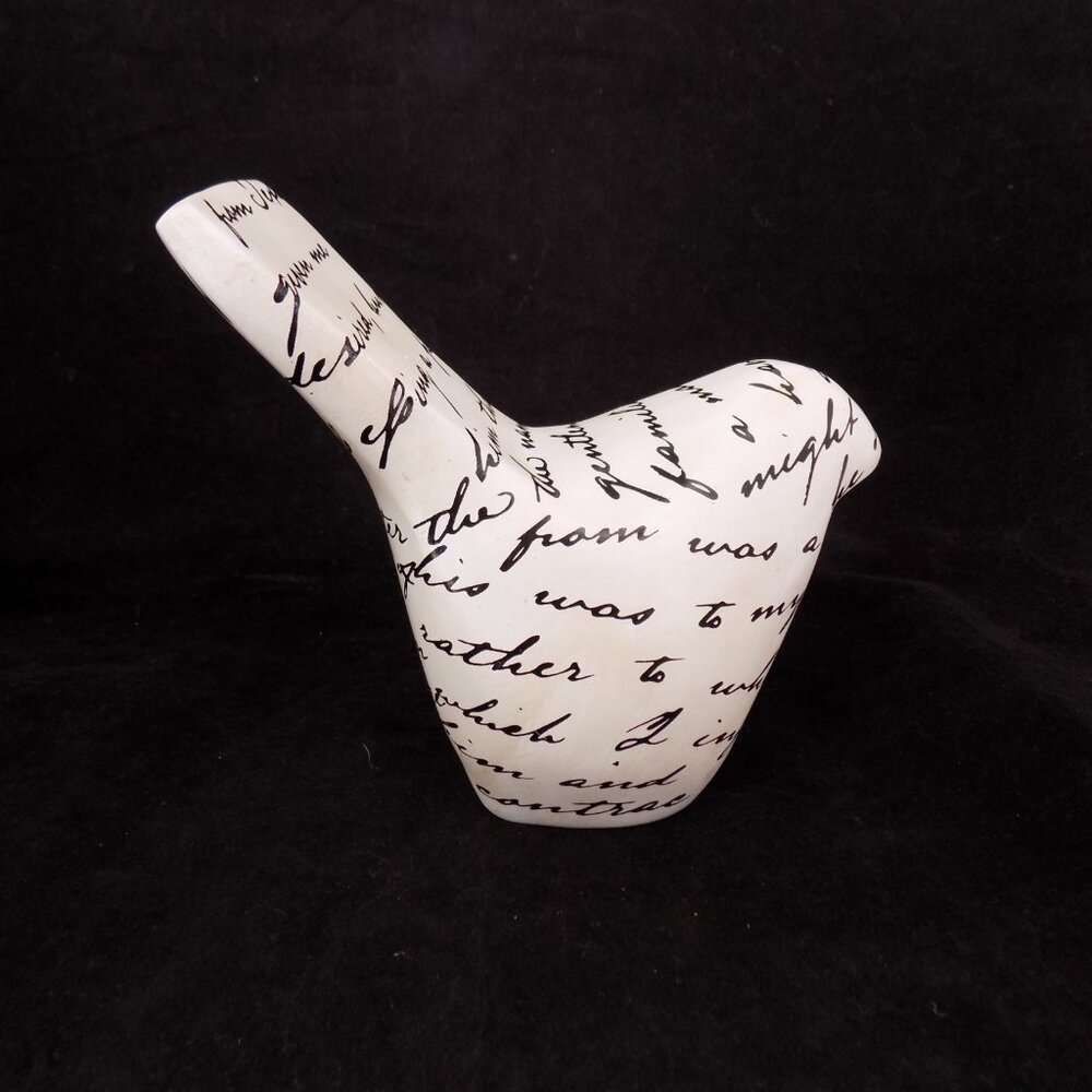 Set of 2 Ashland Black White Cursive Words Bird Blush Romance Decor New w/Flaws - Picture 5 of 12